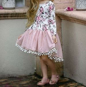 Floral and striped girl's dress